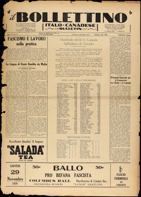 Il Bollettino Italo-Canadese, 23 Nov 1934