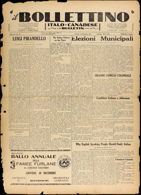 Il Bollettino Italo-Canadese, 14 Dec 1934