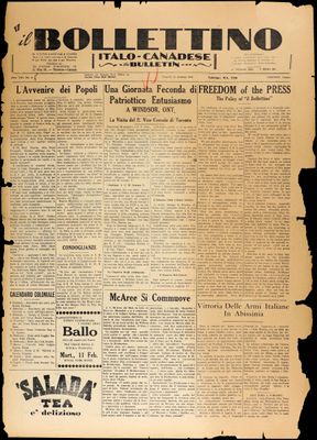 Il Bollettino Italo-Canadese, 31 Jan 1936