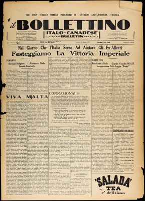 Il Bollettino Italo-Canadese, 22 May 1936