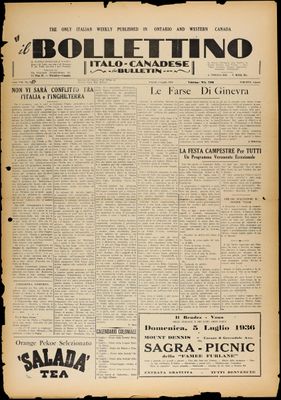 Il Bollettino Italo-Canadese, 3 Jul 1936