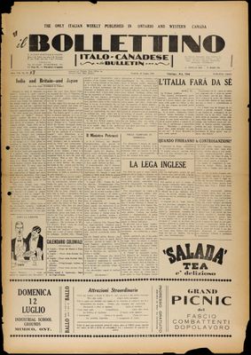 Il Bollettino Italo-Canadese, 10 Jul 1936