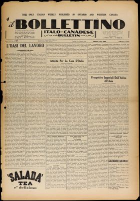 Il Bollettino Italo-Canadese, 16 Oct 1936