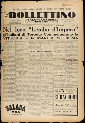 Il Bollettino Italo-Canadese, 13 Nov 1936