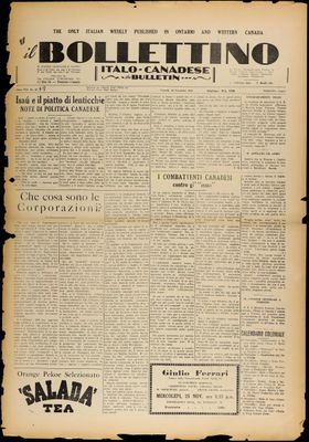 Il Bollettino Italo-Canadese, 20 Nov 1936