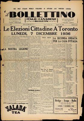 Il Bollettino Italo-Canadese, 4 Dec 1936