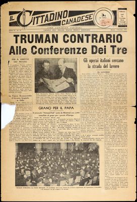 Il Cittadino Canadese, 1 Dec 1945