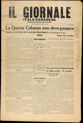 Il Giornale Italo-Canadese, 1 Aug 1940