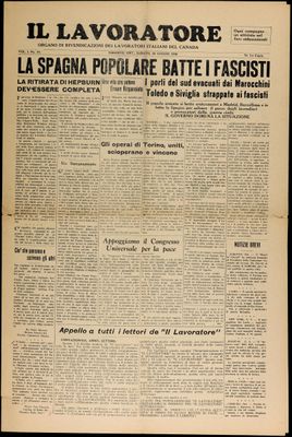 Il Lavoratore, 25 Jul 1936