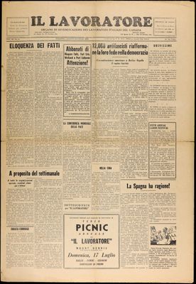 Il Lavoratore, 9 Jul 1938