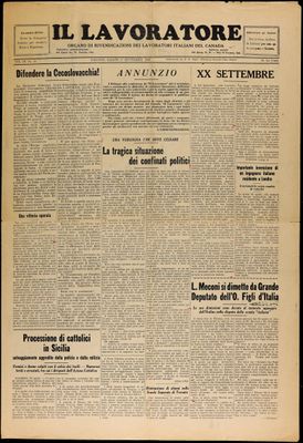 Il Lavoratore, 17 Sep 1938