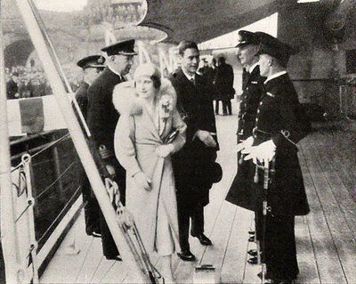 HMS Ajax - Royal Visit - Queen Mother & King George IV