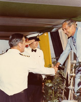 HMS Ajax, 1963 - Mayor Mason boarding -  Capt. Squires - Lt. Prendergast