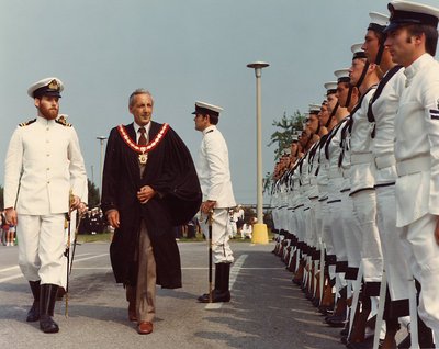 HMS Ajax, 1963 - Inspection of Guard by Mayor Mason