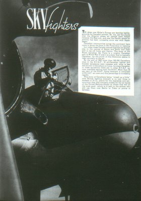 Air Fighters Insert in The Commando Ajax Ontario April 1944 Volume 2 No. 9