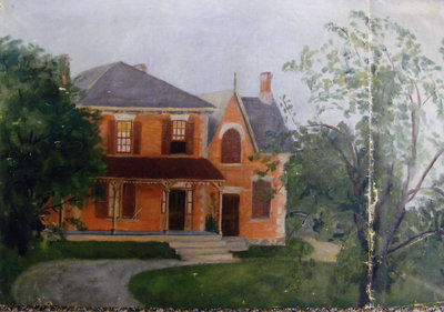 Canvas oil painting of 290 Harwood Ave.