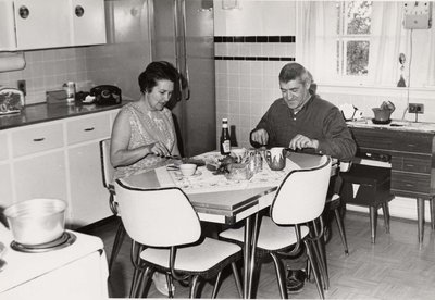 Lucien &quot;Frenchie&quot; Gagnon at home with his wife Cecile.