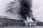 The Visco Petroleum Warehouse engulfed in flames