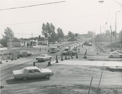 Road Work at Harwood Avenue and Highway 2 1974 (P210-000-008)