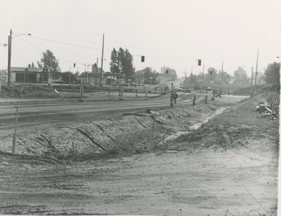 Road Work on Harwood Avenue at Highway 2 Looking South (P210-000-012)