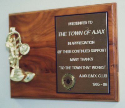 Ajax BMX Club Plaque