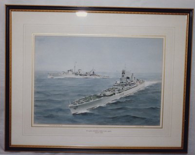 Painting of the 1935 and 1963 H.M.S. Ajax