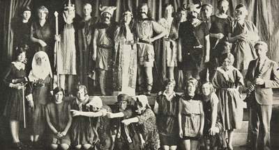 Students performing <i>Macbeth</i> at Burford High School. From the Burford High School Yearbook, 1930