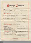 Marriage certificate for Kenneth Verner Bunnell and Constance Baird Foley