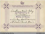 Constance Baird Foley confirmation certificate