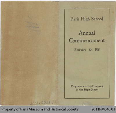 Annual Commencement Programme (1915)