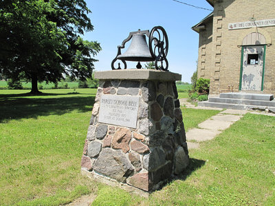 Perley School Bell. S. S. No 1 Brantford Township school was established in 1844.