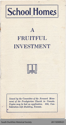 School Homes: A Fruitful Investment (Missionary Pamphlet)