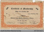 Lawn Bowling Club, Certificate of Membership