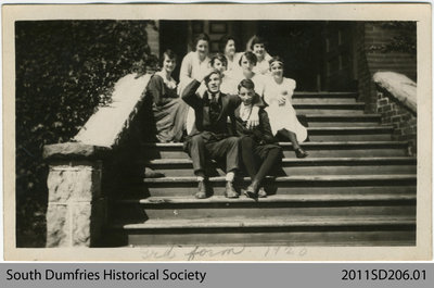 Students Sitting on Stairs