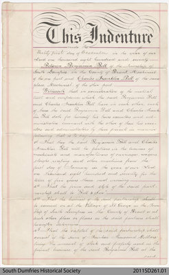 The Indenture Between Benjamin Bell and Charles Franklin Bell