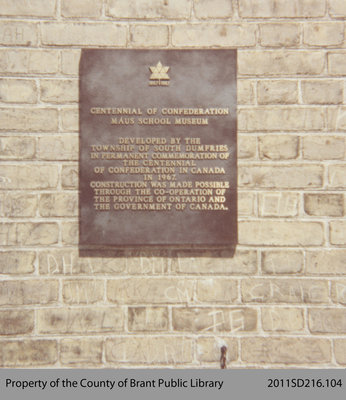 Centennial Plaque at Maus Museum