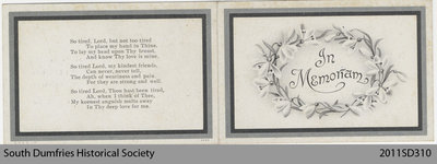 Funeral Card, Elizabeth Sickle