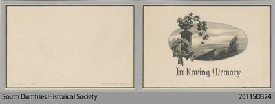 Funeral Card, Elizabeth Hill Gurney