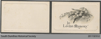 Funeral Card, John Alexander Smith