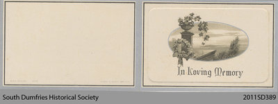 Funeral Card, Alexander Weir