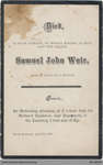 Funeral Card, Samuel John Weir