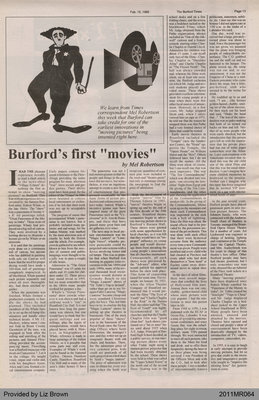 Burford's First &quot;Movies&quot; by Mel Robertson, from The Burford Times