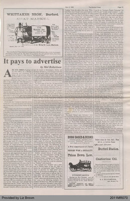 It Pays to Advertise by Mel Robertson, from the Burford Times