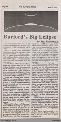 Burford's Big Eclipse by Mel Robertson, from the Burford Times