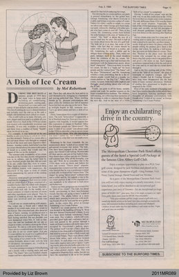 A Dish of Ice Cream by Mel Robertson, from the Burford Times