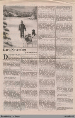 Dark November by Mel Robertson, from The Burford Times