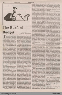 The Burford Budget by Mel Robertson, from The Burford Times