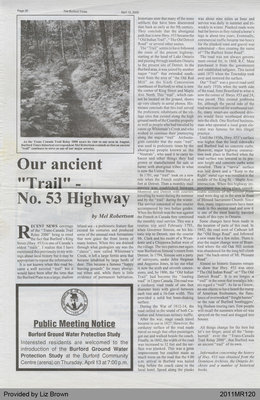 Our Ancient &quot;Trail&quot; - No. 53 Highway by Mel Robertson, from The Burford Times