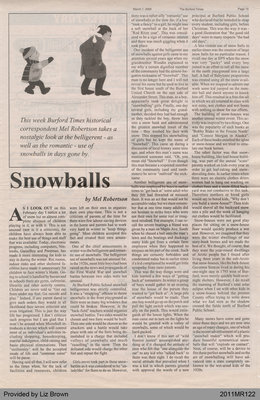 Snowballs by Mel Robertson, from The Burford Times