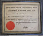 Registration Certificate for Maple Arbor Farm